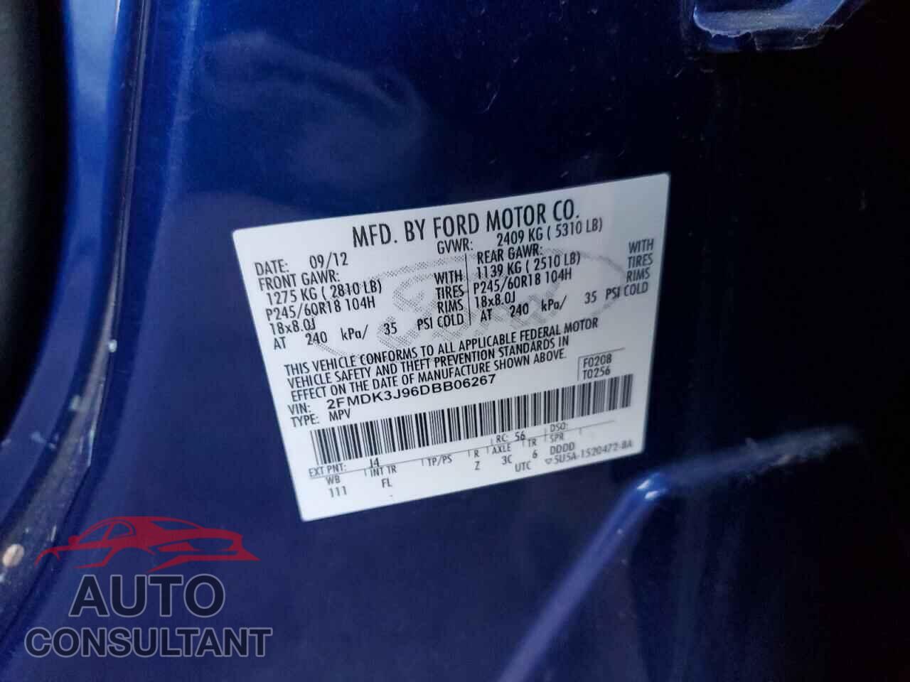 FORD EDGE 2013 - 2FMDK3J96DBB06267