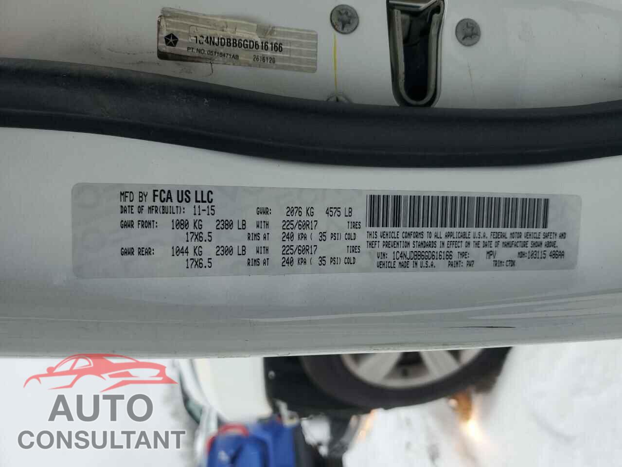 JEEP COMPASS 2016 - 1C4NJDBB6GD616166