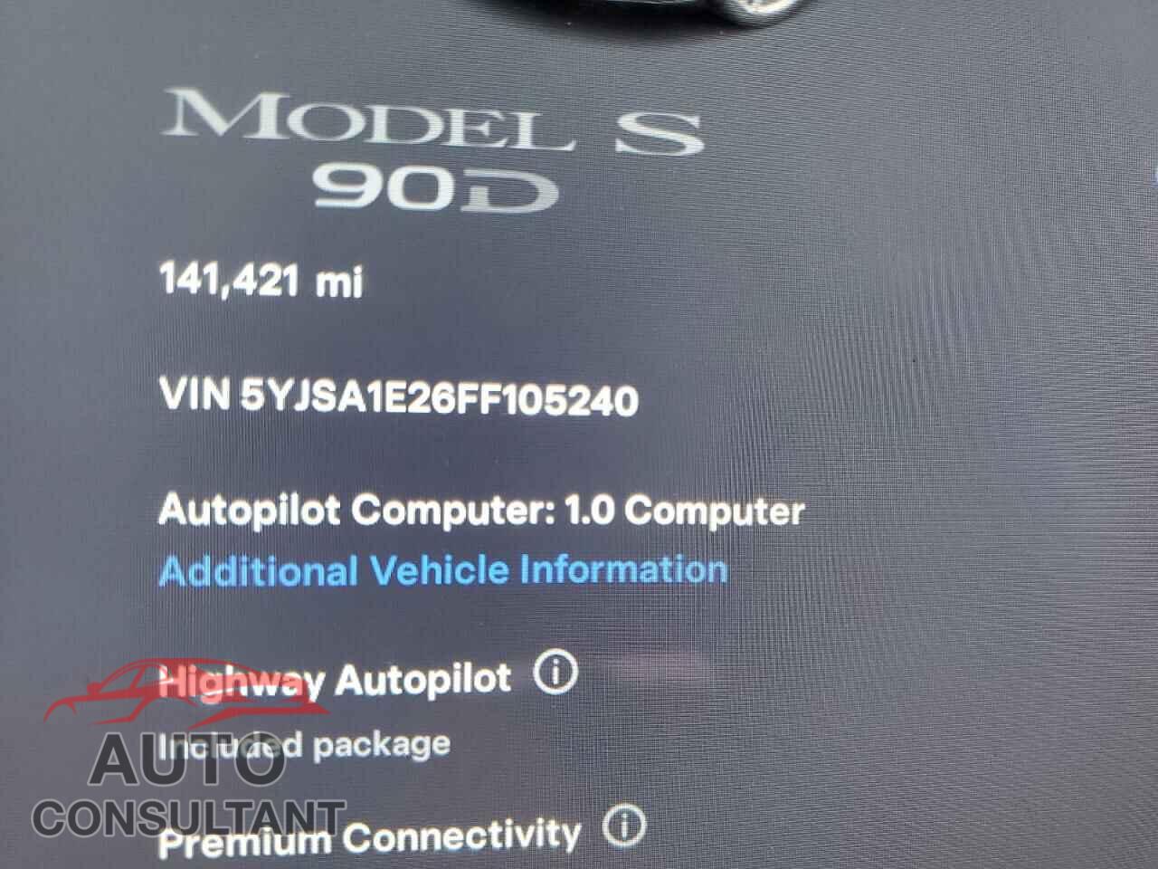 TESLA MODEL S 2015 - 5YJSA1E26FF105240