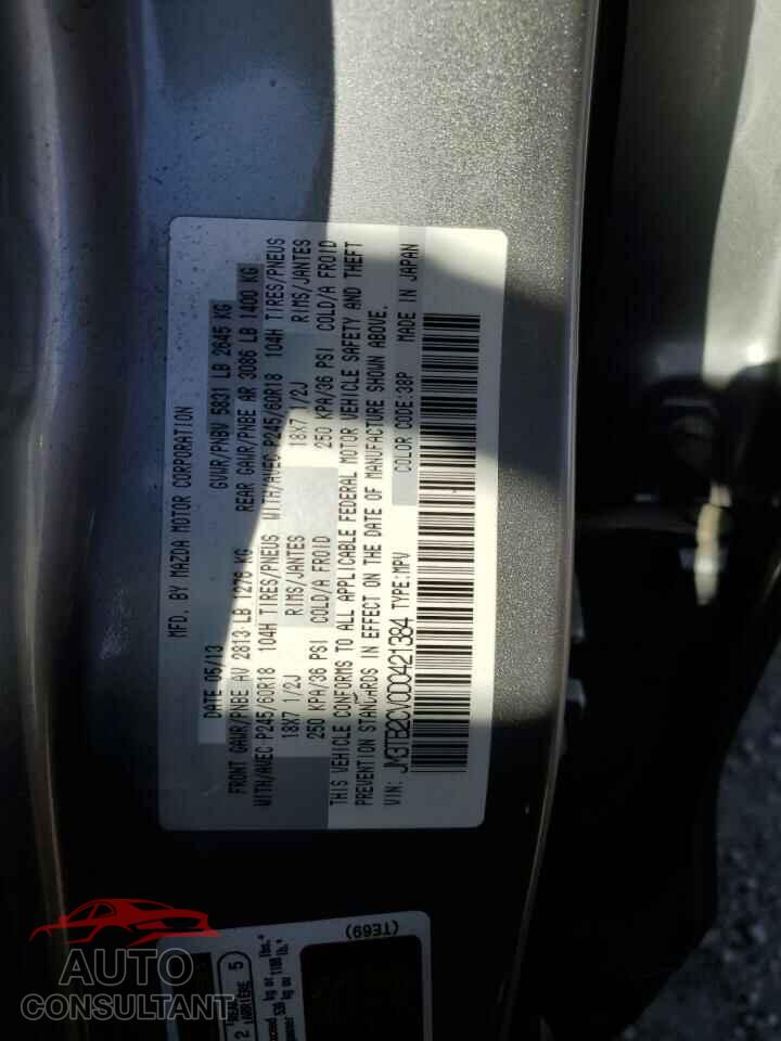 MAZDA CX-9 2013 - JM3TB2CV0D0421384