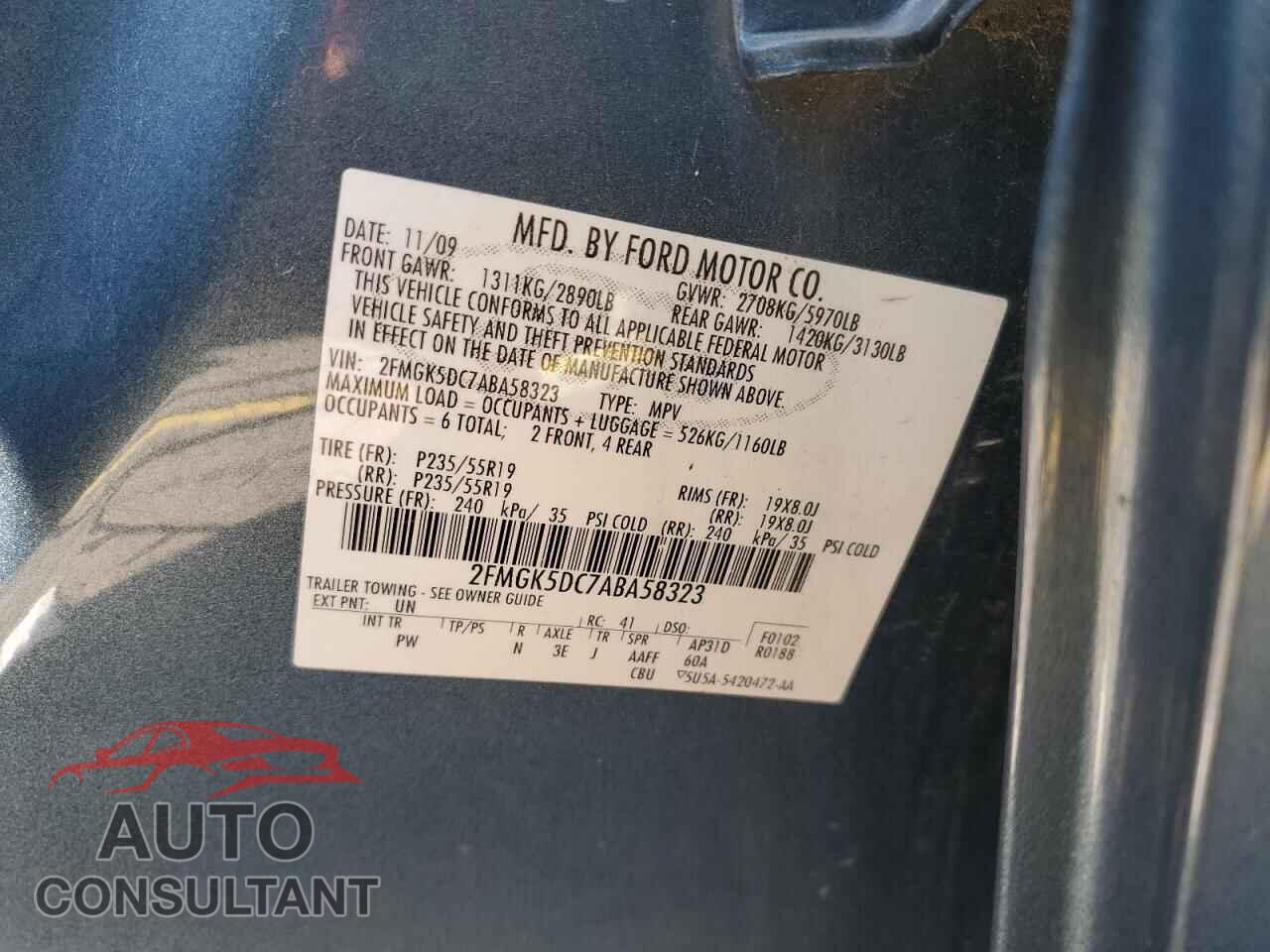 FORD FLEX 2010 - 2FMGK5DC7ABA58323