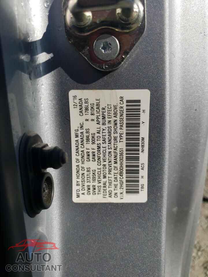 HONDA CIVIC 2017 - 2HGFC4B00HH303651
