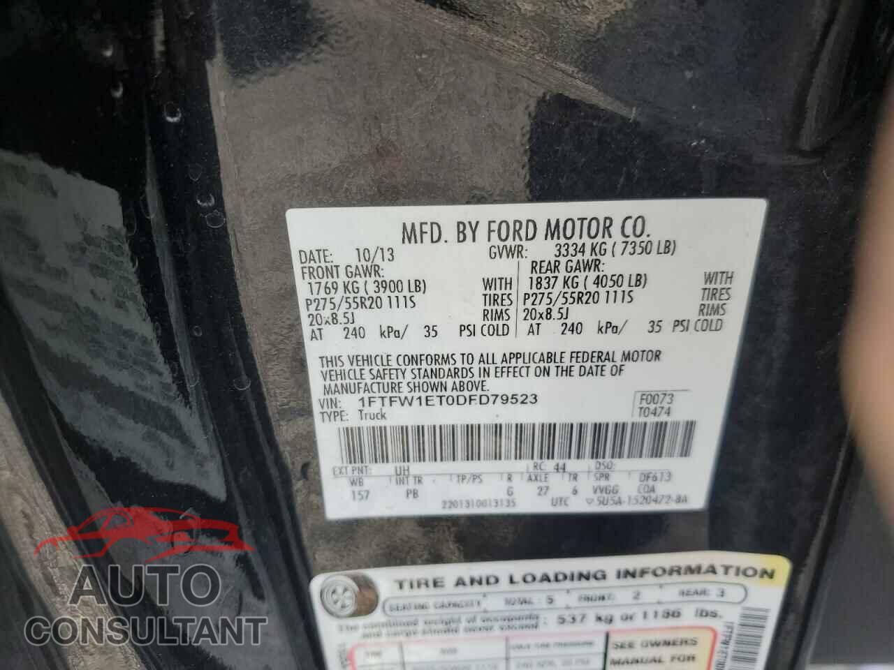FORD F-150 2013 - 1FTFW1ET0DFD79523