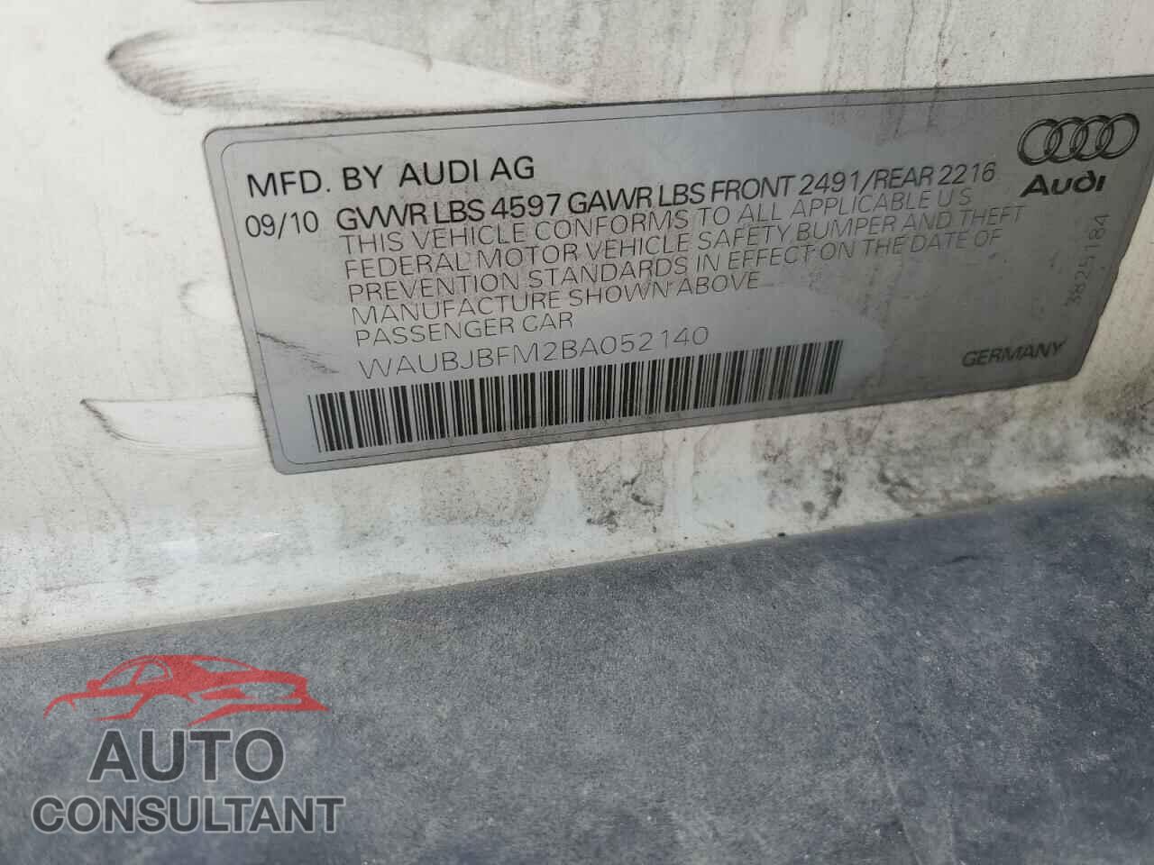 AUDI A3 2011 - WAUBJBFM2BA052140