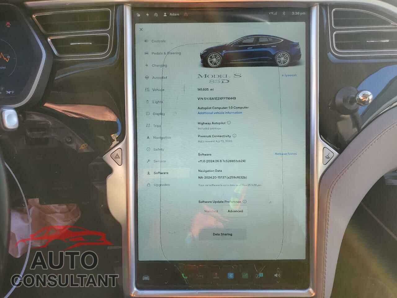 TESLA MODEL S 2015 - 5YJSA1E2XFF116449
