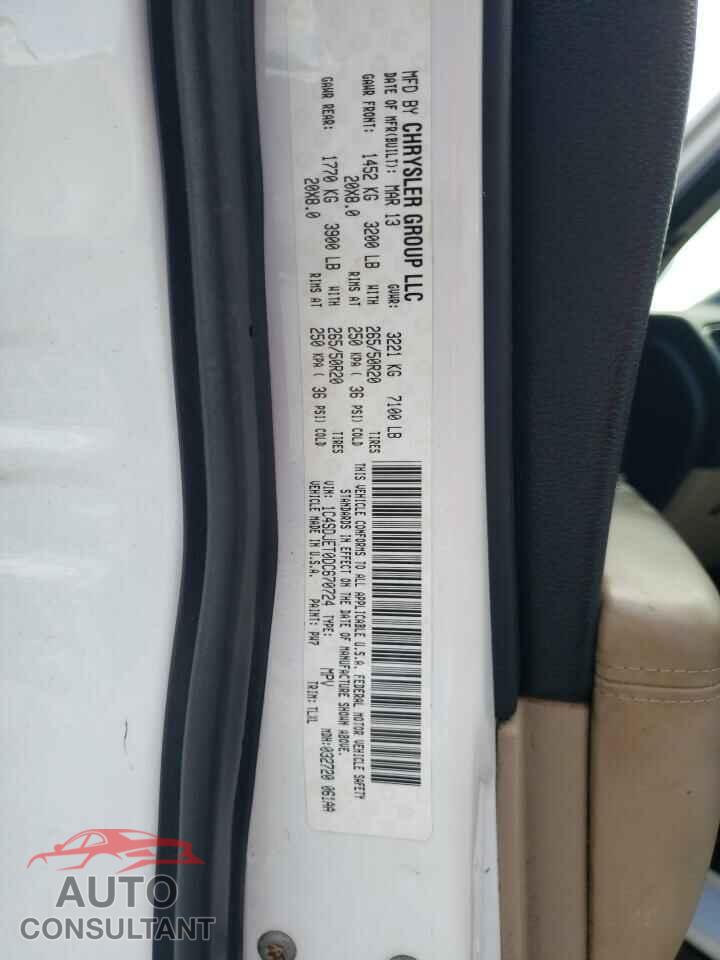 DODGE DURANGO 2013 - 1C4SDJET0DC670724