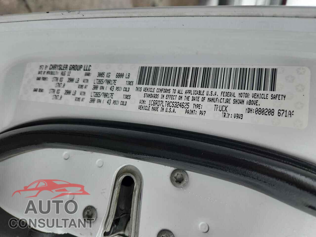 DODGE RAM 1500 2012 - 1C6RD7LT0CS324625