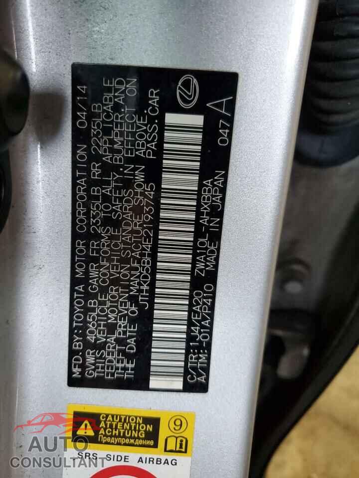 LEXUS CT 200 2014 - JTHKD5BH4E2193745