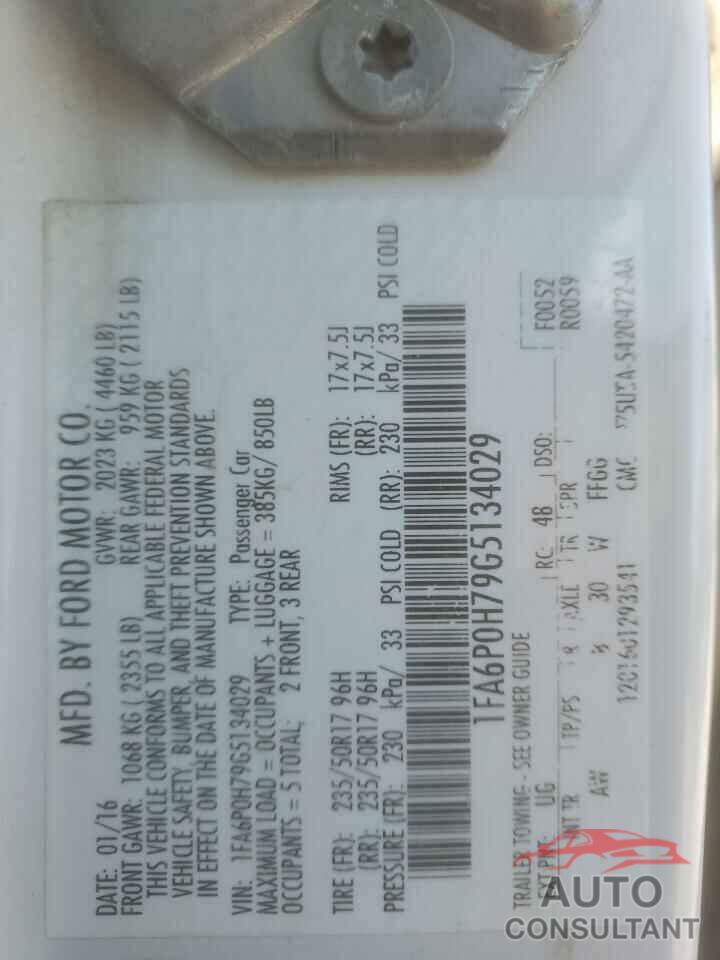 FORD FUSION 2016 - 1FA6P0H79G5134029