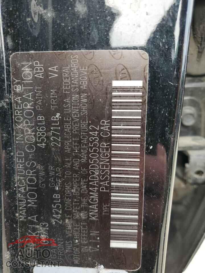 KIA OPTIMA 2013 - KNAGM4AD2D5055342