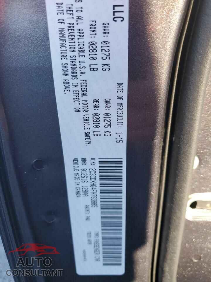 DODGE CHARGER 2015 - 2C3CDXHG4FH763885