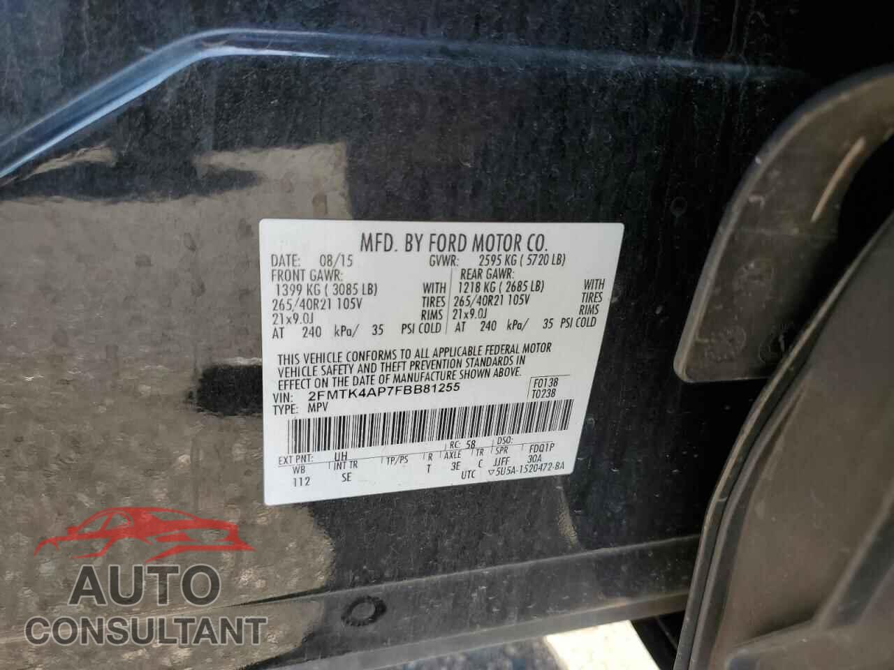 FORD EDGE 2015 - 2FMTK4AP7FBB81255