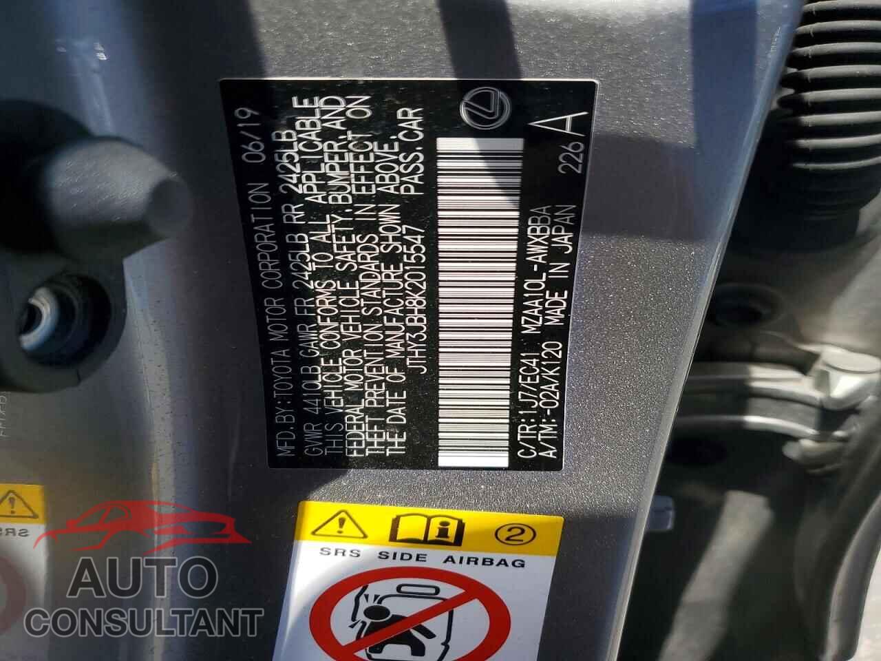 LEXUS ALL OTHER 2019 - JTHY3JBH8K2015547