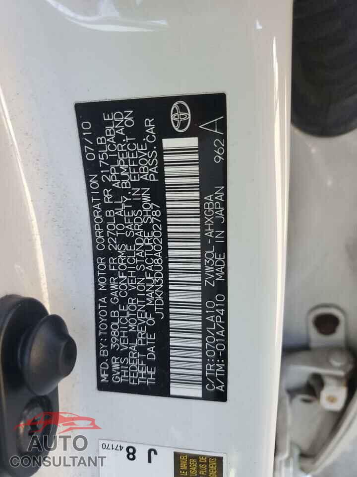 TOYOTA PRIUS 2010 - JTDKN3DU8A0202787