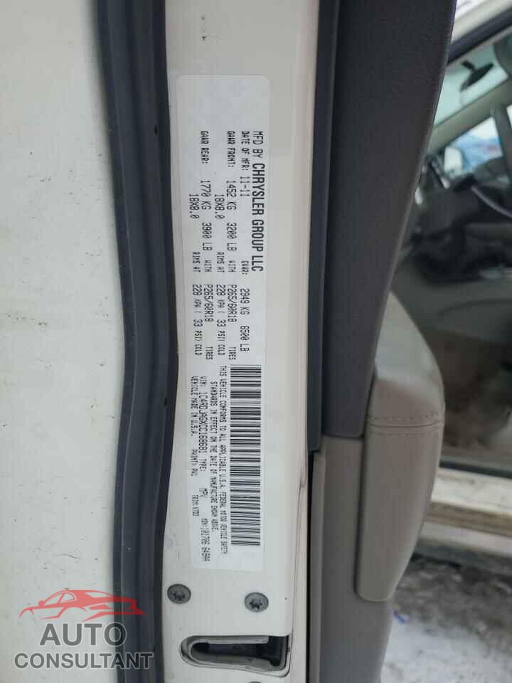 DODGE DURANGO 2012 - 1C4RDJAGXCC168681