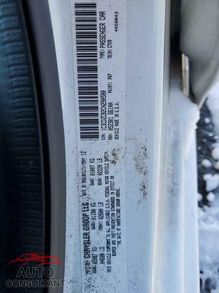 DODGE AVENGER 2012 - 1C3CDZCB2CN290580