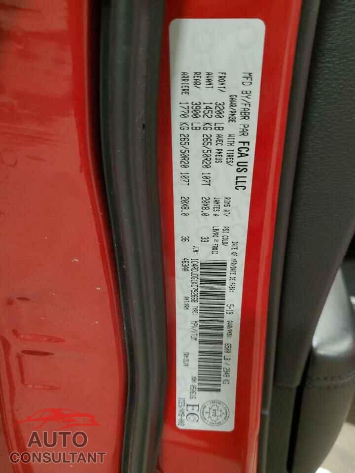 DODGE DURANGO 2019 - 1C4RDJDG1KC792668
