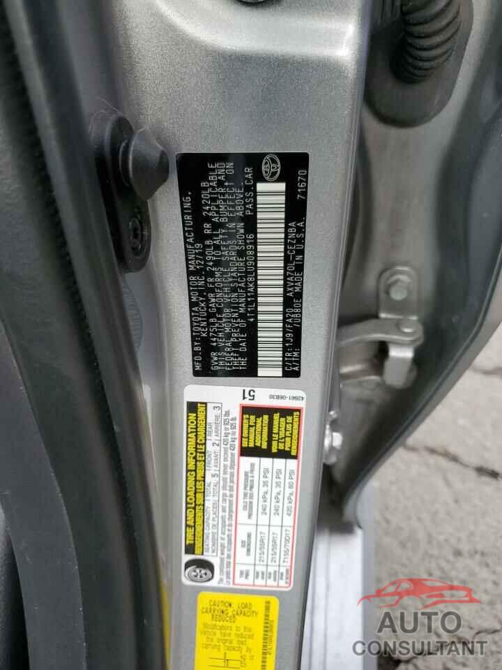 TOYOTA CAMRY 2020 - 4T1L11AK8LU908916