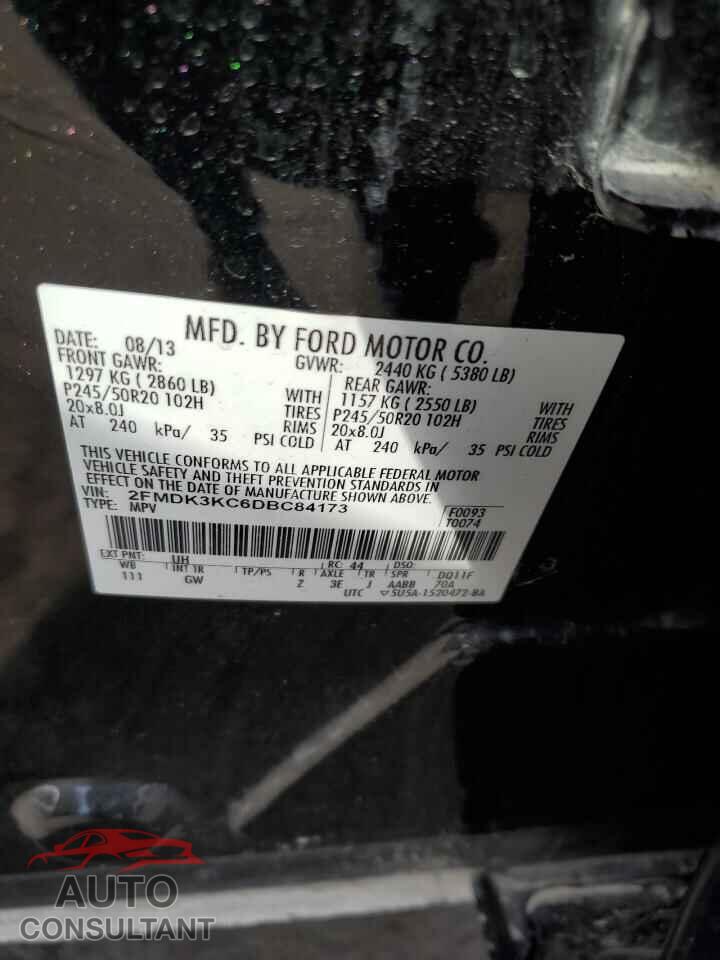 FORD EDGE 2013 - 2FMDK3KC6DBC84173