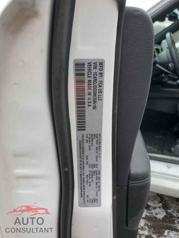 DODGE DURANGO 2021 - 1C4RDJDG0MC695190
