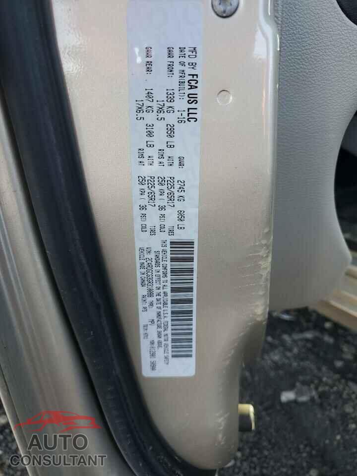 DODGE CARAVAN 2016 - 2C4RDGCG3GR310088