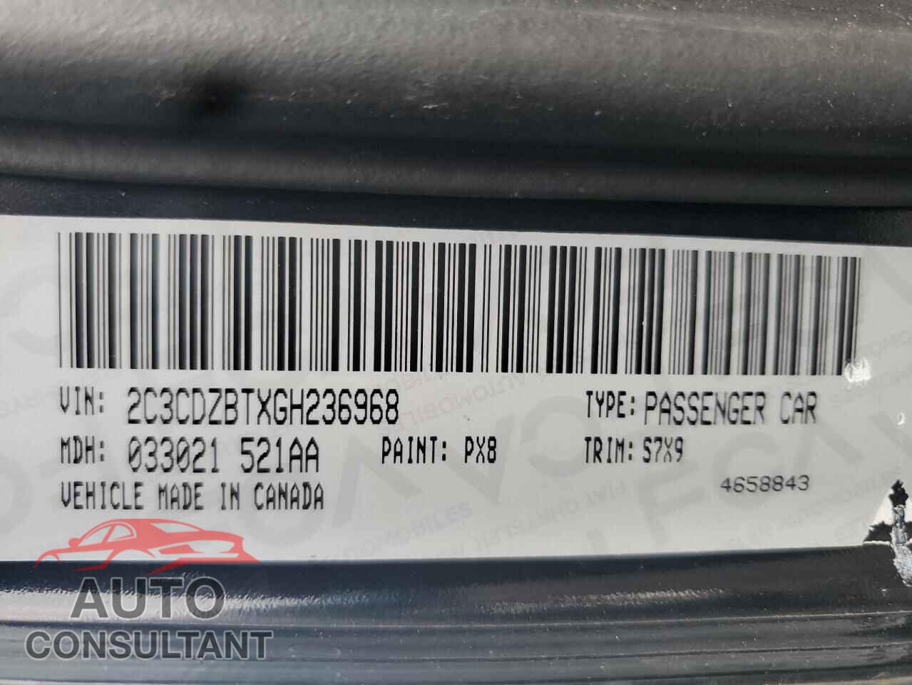 DODGE CHALLENGER 2016 - 2C3CDZBTXGH236968