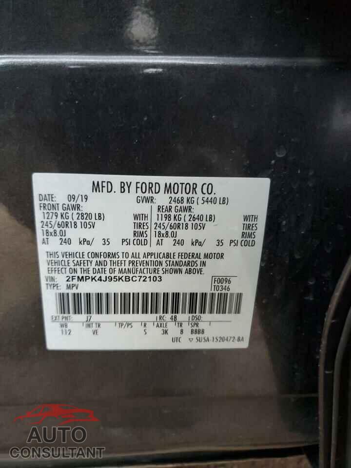 FORD EDGE 2019 - 2FMPK4J95KBC72103