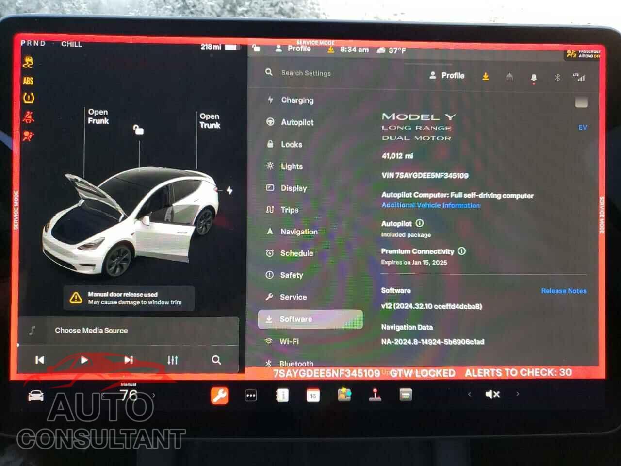 TESLA MODEL Y 2022 - 7SAYGDEE5NF345109