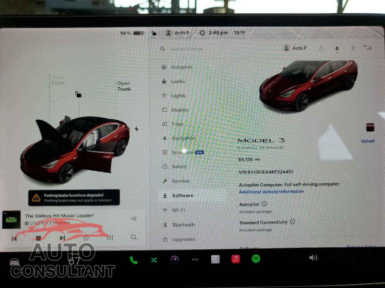 TESLA MODEL 3 2019 - 5YJ3E1EA4KF324451