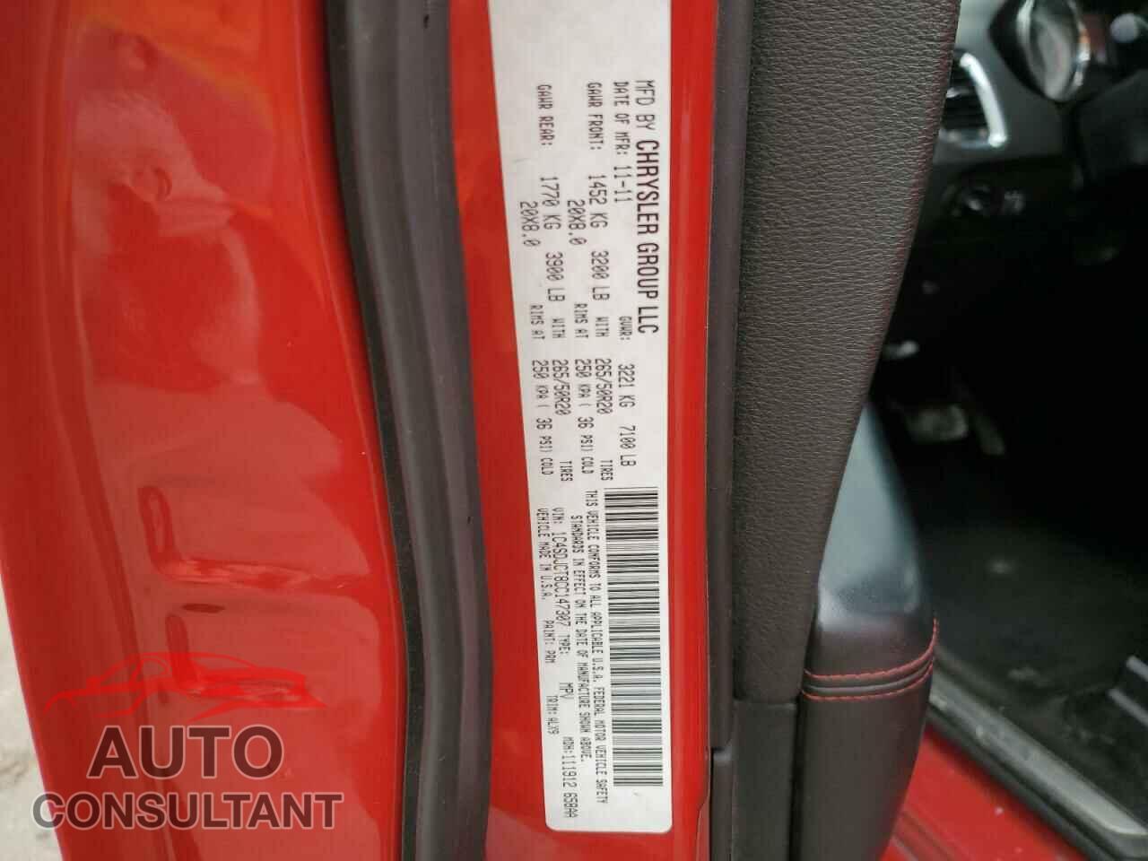 DODGE DURANGO 2012 - 1C4SDJCT8CC147307