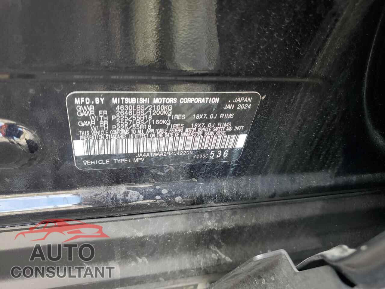 MITSUBISHI ECLIPSE 2024 - JA4ATWAA2RZ042209