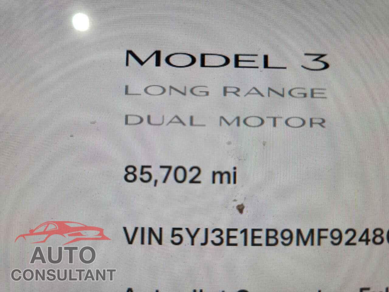 TESLA MODEL 3 2021 - 5YJ3E1EB9MF924863
