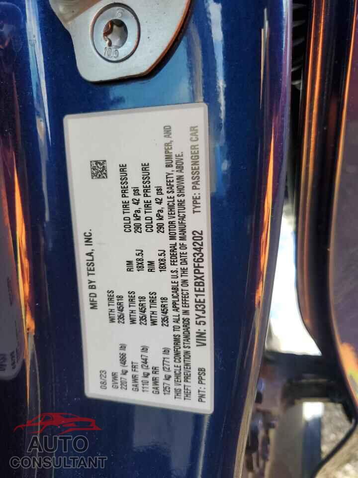 TESLA MODEL 3 2023 - 5YJ3E1EBXPF634202