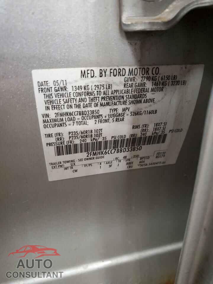 FORD FLEX 2011 - 2FMHK6CC7BBD33850