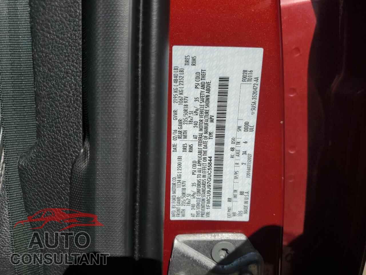 FORD ESCAPE 2016 - 1FMCU9J97GUC55844
