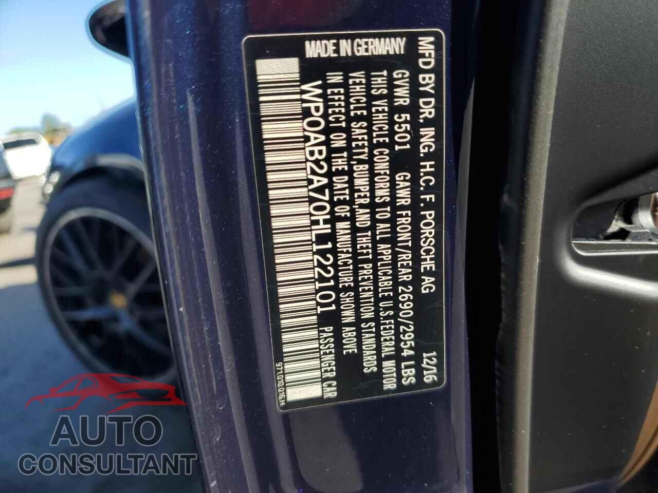 PORSCHE PANAMERA 2017 - WP0AB2A70HL122101