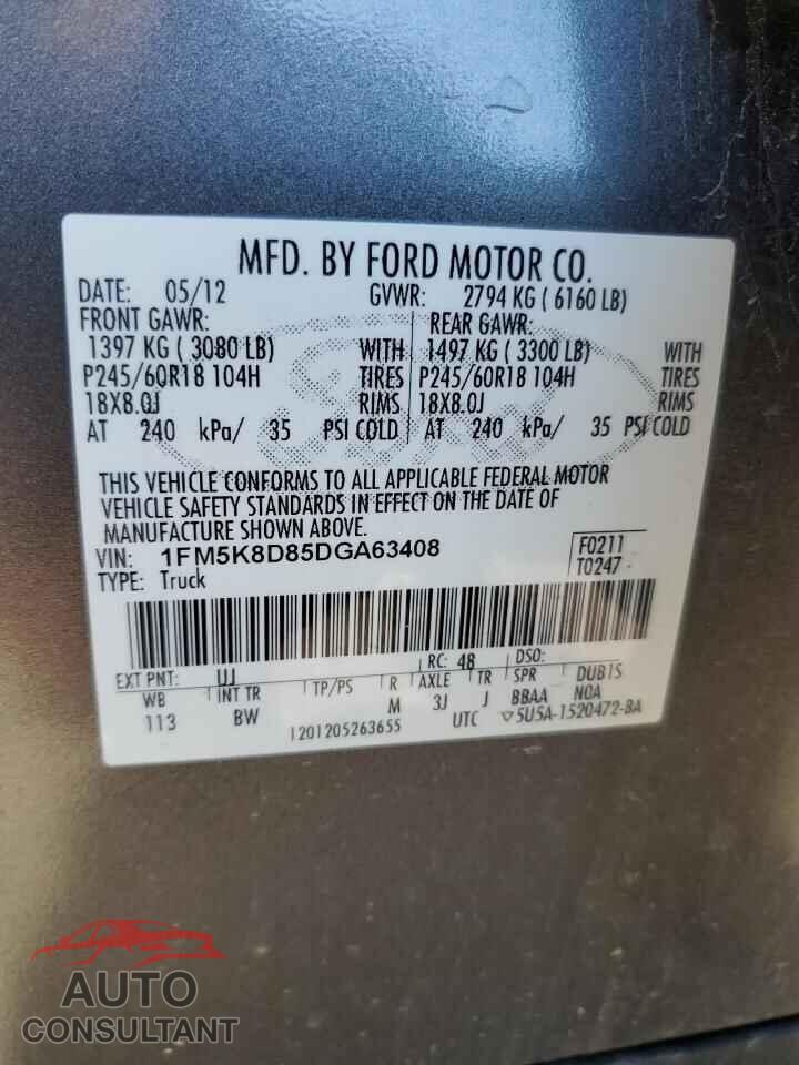 FORD EXPLORER 2013 - 1FM5K8D85DGA63408