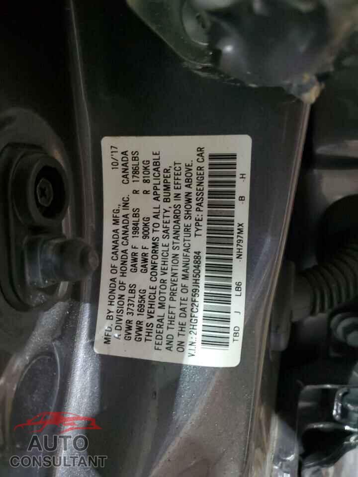 HONDA CIVIC 2018 - 2HGFC2F59JH504884