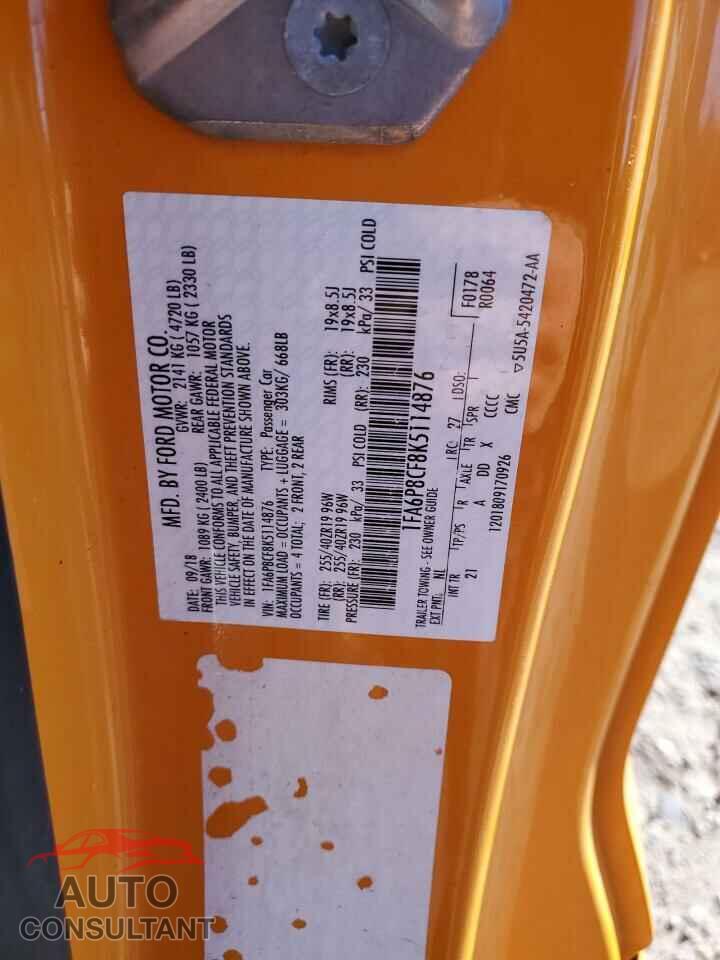 FORD MUSTANG 2019 - 1FA6P8CF8K5114876