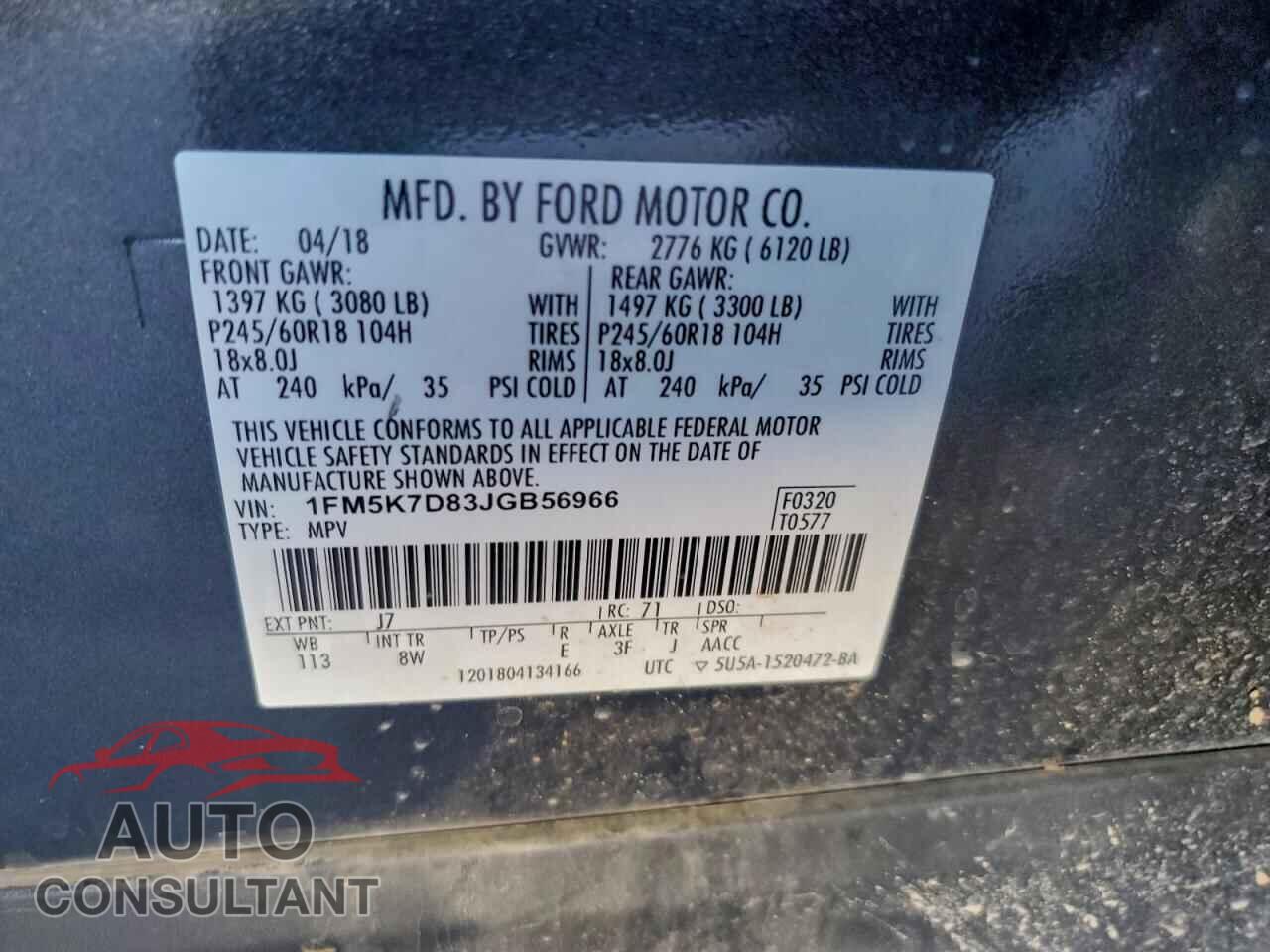 FORD EXPLORER 2018 - 1FM5K7D83JGB56966