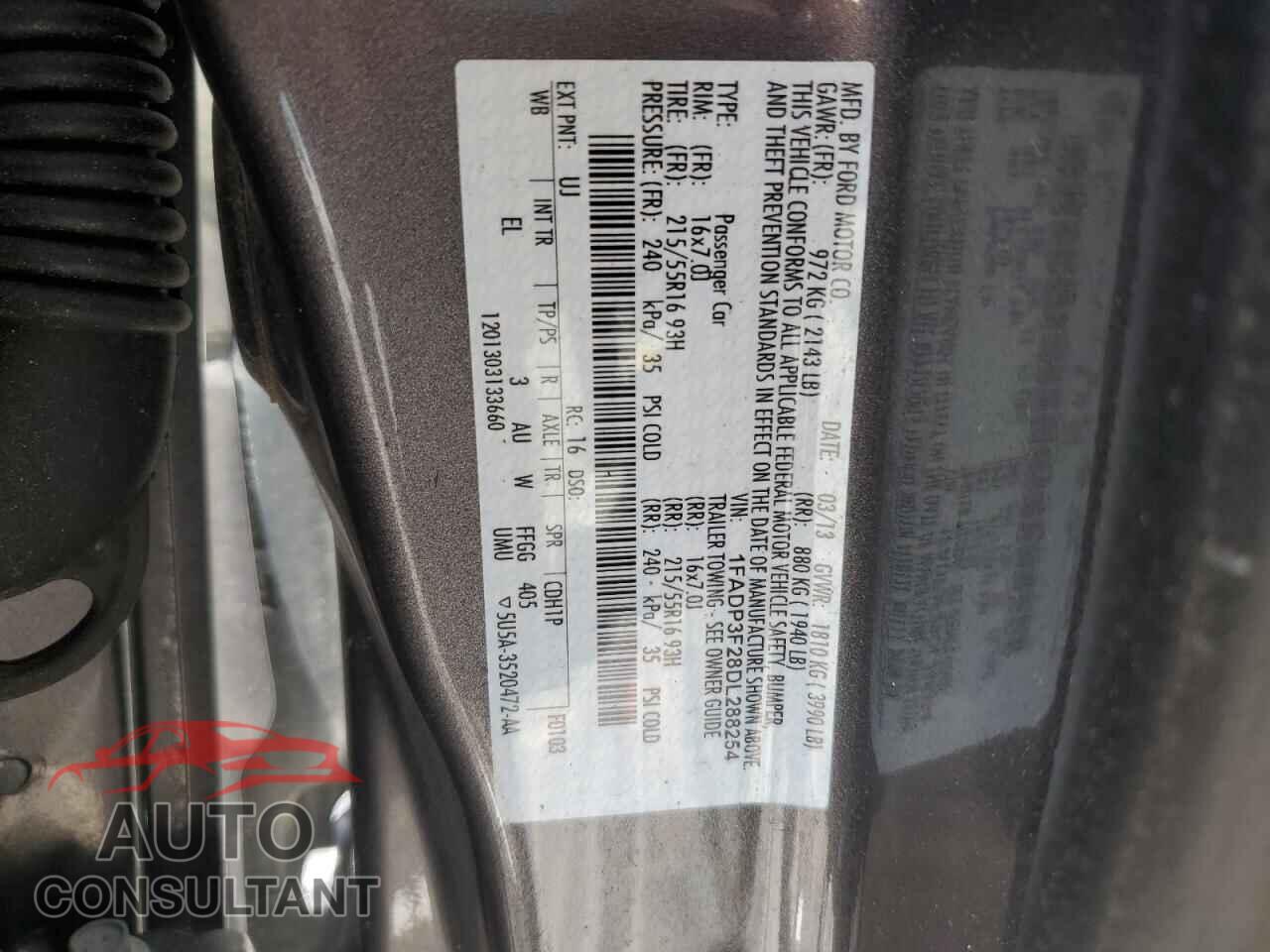 FORD FOCUS 2013 - 1FADP3F28DL288254