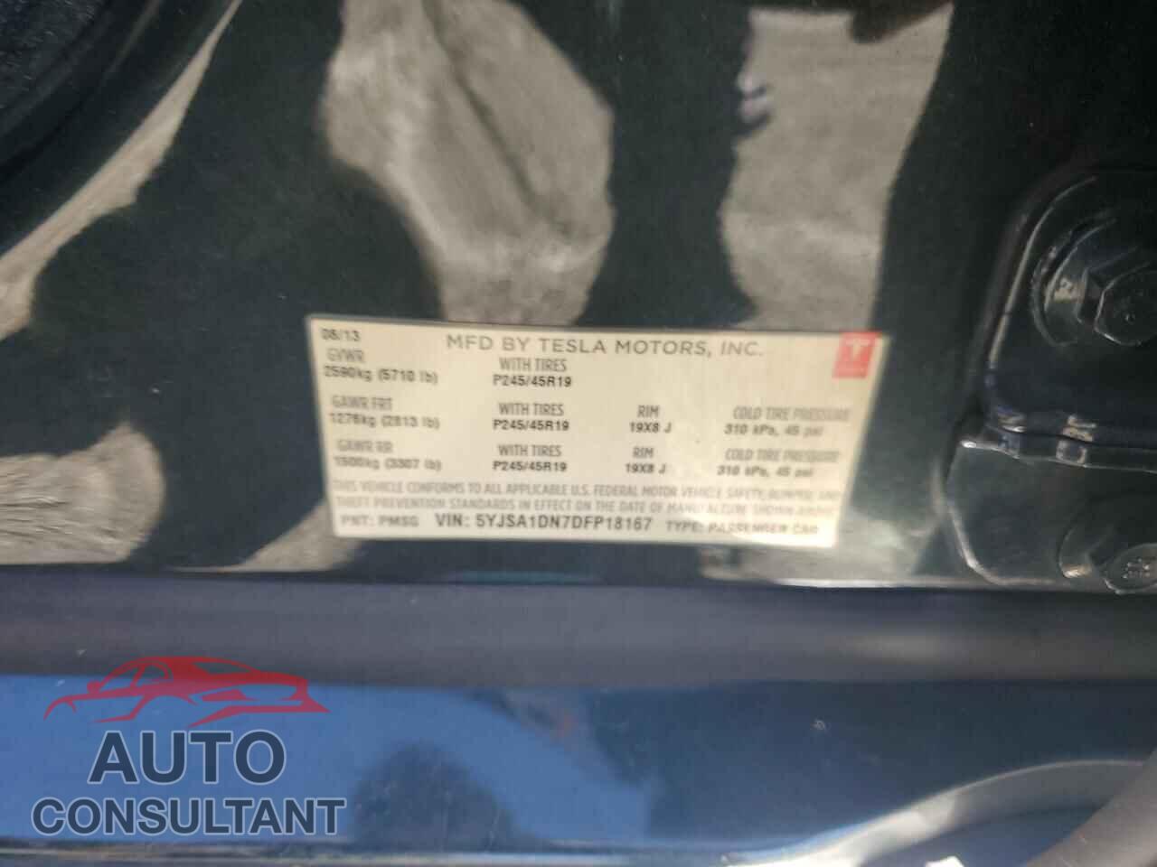 TESLA MODEL S 2013 - 5YJSA1DN7DFP18167