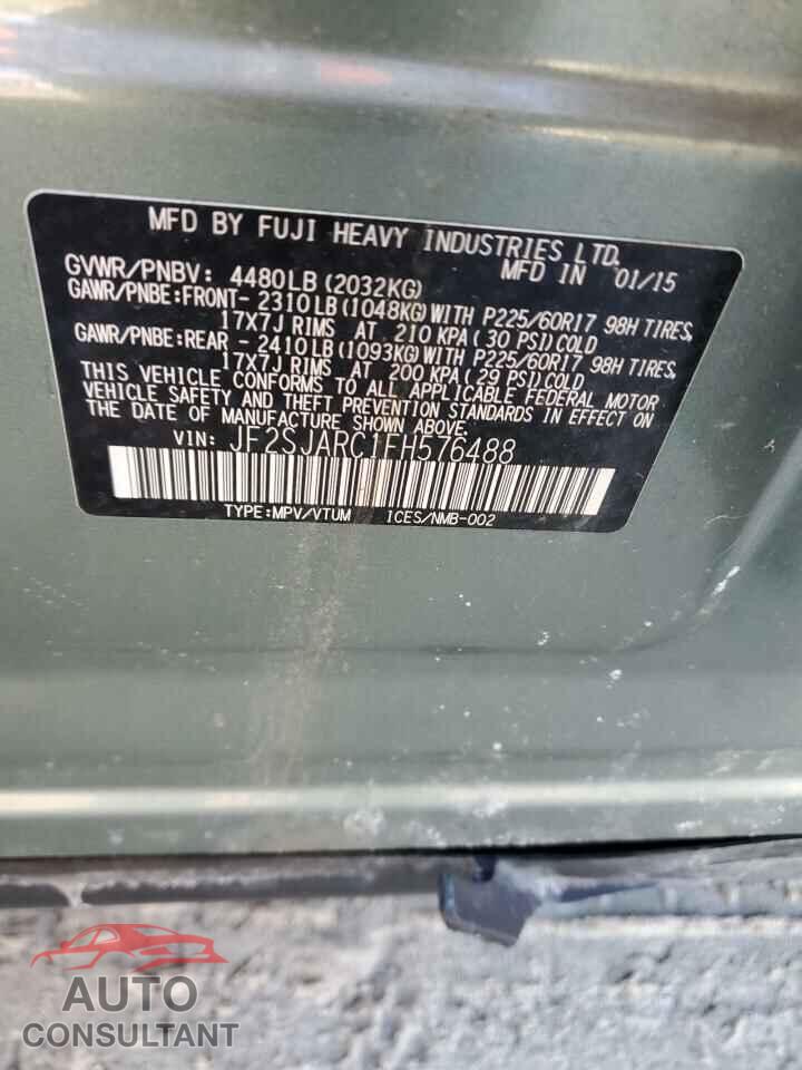 SUBARU FORESTER 2015 - JF2SJARC1FH576488