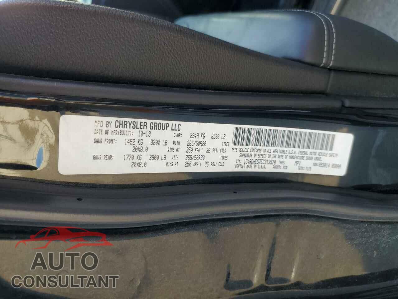 DODGE DURANGO 2014 - 1C4RDHEG7EC313570