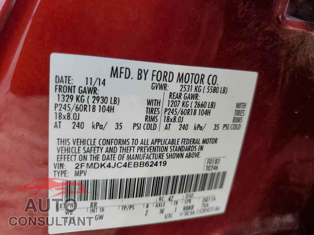 FORD EDGE 2014 - 2FMDK4JC4EBB62419