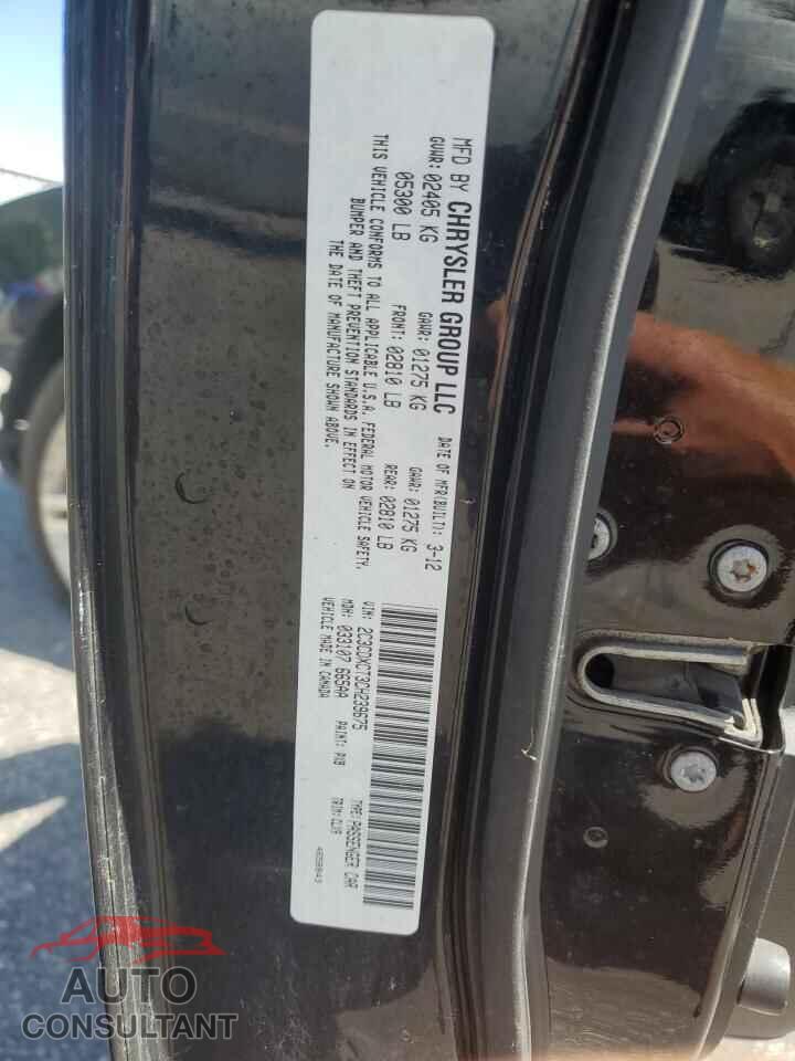 DODGE CHARGER 2012 - 2C3CDXCT3CH239675
