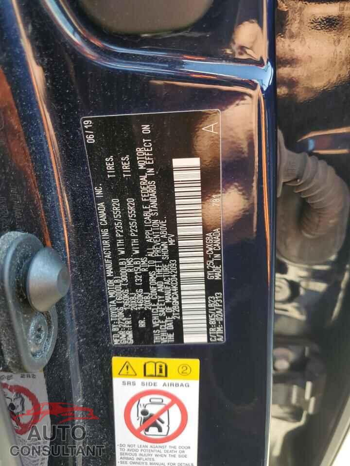 LEXUS RX450 2019 - 2T2BGMCA4KC042093
