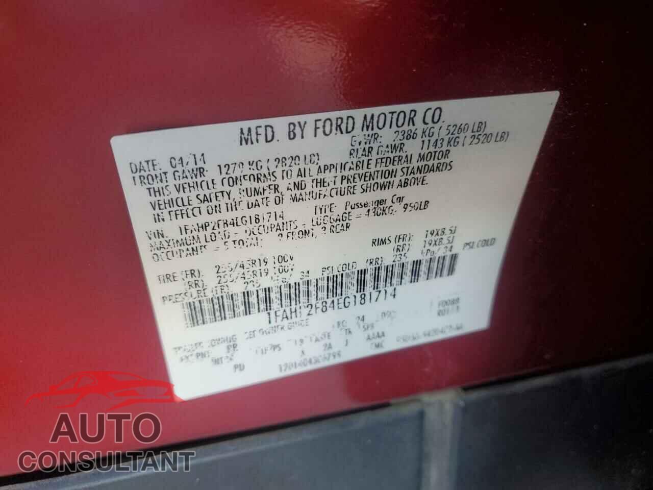 FORD TAURUS 2014 - 1FAHP2F84EG181714