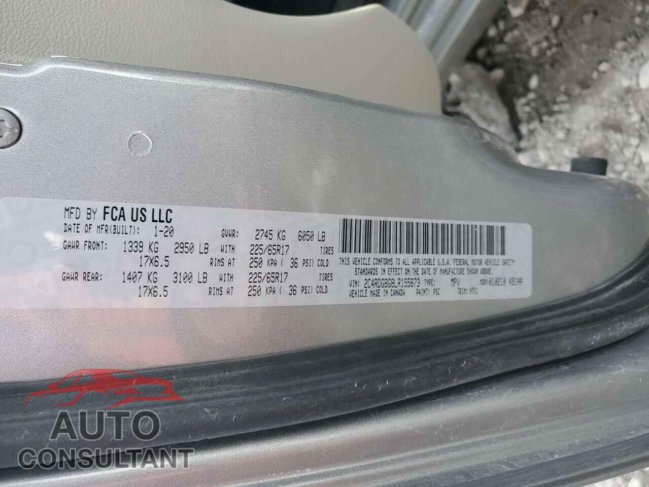 DODGE CARAVAN 2020 - 2C4RDGBG8LR155873