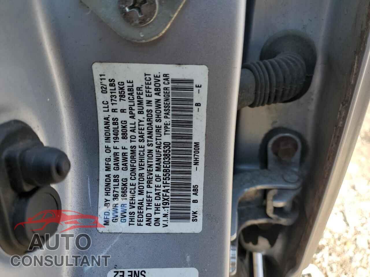 HONDA CIVIC 2011 - 19XFA1F55BE038530